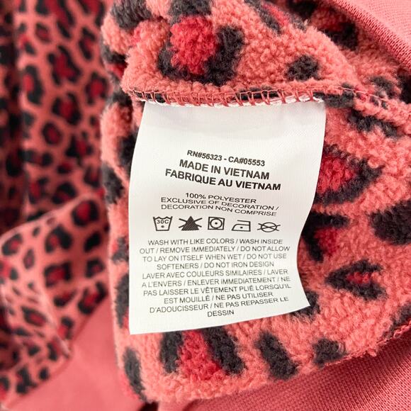 NIKE Women's Leopard Print Pullover Sweater XS Cheetah Red Pink Athleisure - Picture 5 of 5